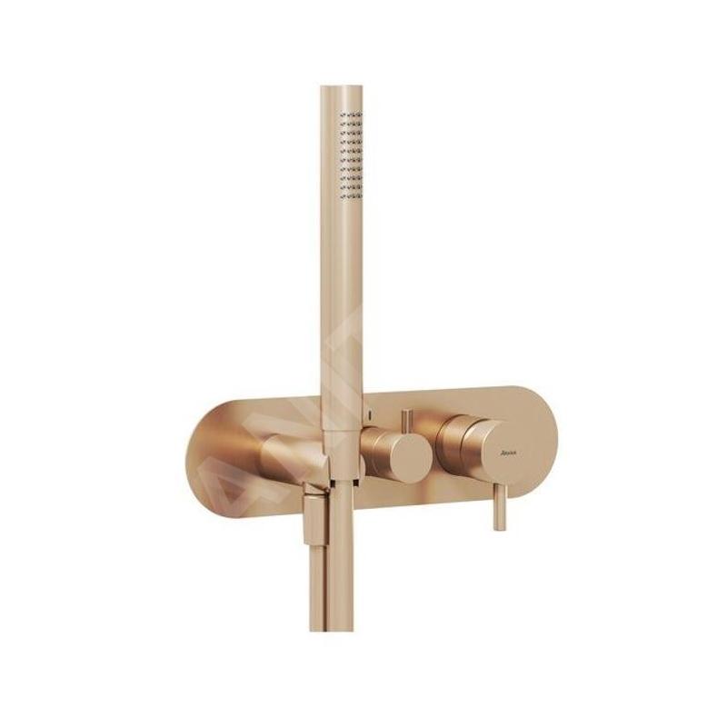 Ravak Espirit - Robinet encastré, pour 3 appareils, avec accessoires, or rose brossé X070356