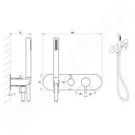 Ravak Espirit - Robinet encastré, pour 3 appareils, avec accessoires, or rose brossé X070356