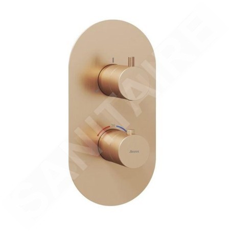 Ravak Espirit - Mitigeur thermostatique encastré pour 3 appareils, or rose brossé X070363