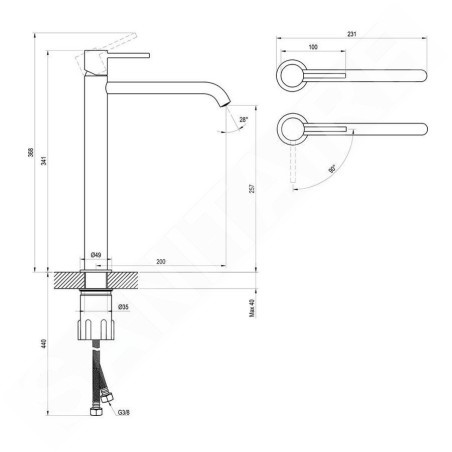 Ravak Espirit - Mitigeur de lavabo, BeCool, graphite brossé X070407