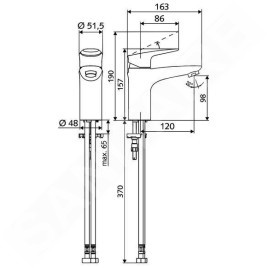 Schell Modus - Mitigeur de lavabo thermostatique, chrome 021820699