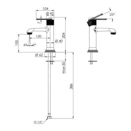 Sapho Robinetterie - Mitigeur de lavabo, doré BB002/17
