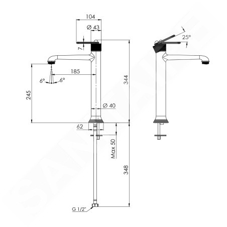 Sapho Robinetterie - Mitigeur de lavabo, chrome BB007
