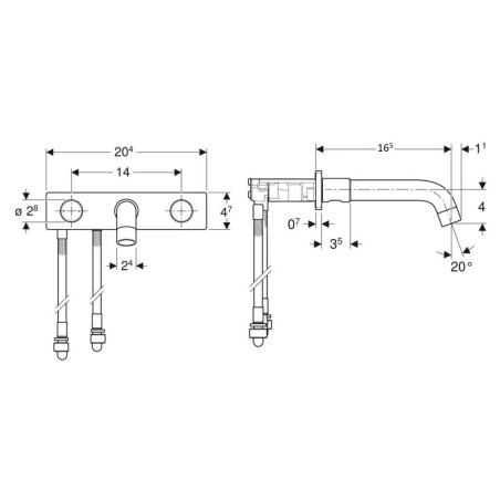 Geberit ONE - Mitigeur de lavabo encastré, easy to clean, noir mat 116.460.14.1