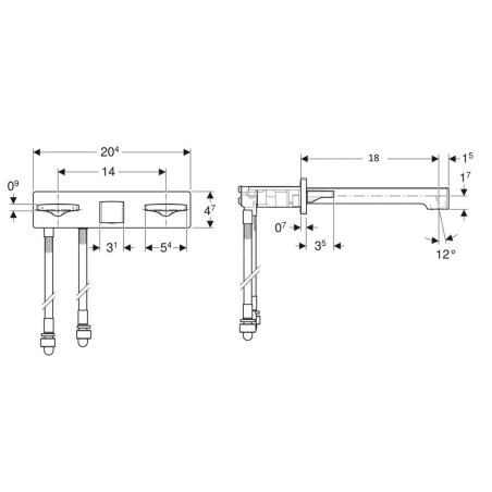Geberit ONE - Mitigeur de lavabo encastré, easy to clean, noir mat 116.461.14.1
