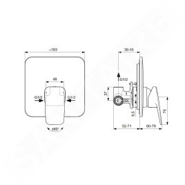 Ideal Standard CeraPlan - Mitigeur de douche encastré, avec corps d’encastrement, noir BD252XG