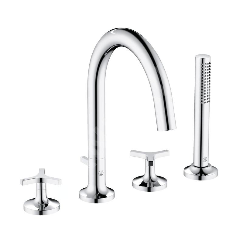 Kludi Nova Fonte - Mitigeur pour rebord de baignoire, installation à 4 trous, chrome 204250539