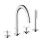 Kludi Nova Fonte - Mitigeur pour rebord de baignoire, installation à 4 trous, chrome 204250539