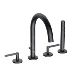 Kludi Nova Fonte - Mitigeur de bain pour montage sur bord de baignoire, installation 4 trous, noir 204253915