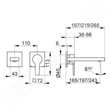 Keuco Edition 11 - Mitigeur de lavabo encastré, 2 trous, noir mat 51116370200