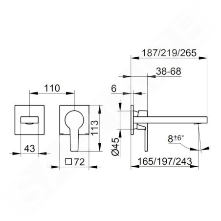 Keuco Edition 11 - Mitigeur de lavabo encastré, 2 trous, noir mat 51116370201
