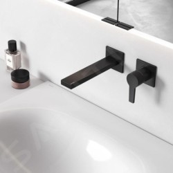 Keuco Edition 11 - Mitigeur de lavabo encastré, 2 trous, noir mat 51116370202