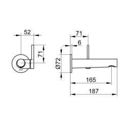 Keuco Edition 400 - Mitigeur de lavabo encastré, noir chromé brossé 51516130101