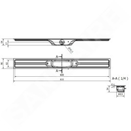 I-Drain Linear 54 - Caniveau de douche en inox, longueur 800 mm, avec étanchéité ID4M08001X1