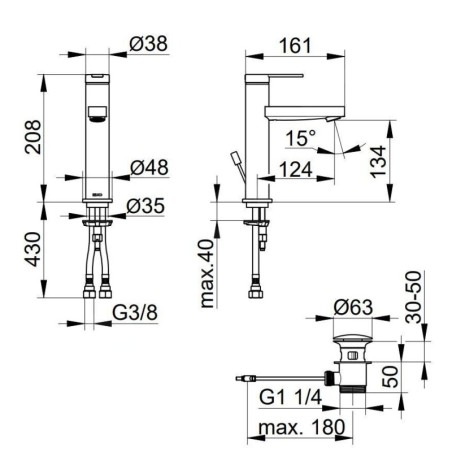 Keuco IXMO - Mitigeur de lavabo avec vidage, chrome 59501013001