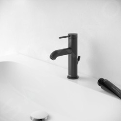 Keuco IXMO - Mitigeur de lavabo avec vidage, noir mat 59501372001