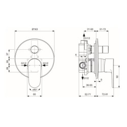 Ideal Standard Cerafine O - Mitigeur encastré avec 2 sorties, avec corps d’encastrement, rosé A7193RO