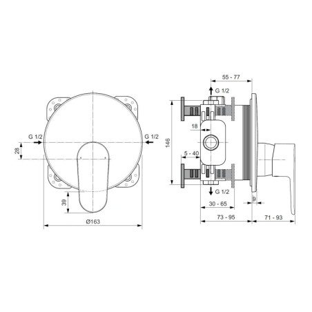 Ideal Standard Cerafine O - Mitigeur de douche encastrable, argenté A7349SI