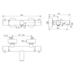 Ideal Standard CeraTherm - Mitigeur thermostatique de baignoire, acier A7588GN