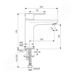 Ideal Standard Cerafine O - Mitigeur de lavabo, argenté BD131SI