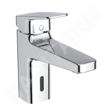 Ideal Standard Ceraplan iX - Mitigeur de lavabo hybride, avec garniture de vidage ClickClack, alimentation par piles, chrome