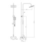 Aqualine Factor - Set de douche avec mitigeur, raccord de douche inférieur, chrome FC960