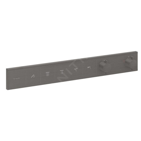 Hansgrohe RainSelect - Mitigeur thermostatique encastré, 5 sorties, chrome noir brossé 15384340