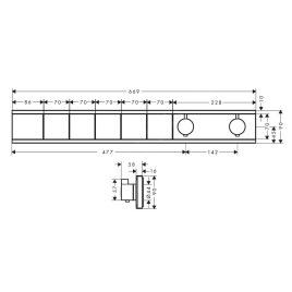 Hansgrohe RainSelect - Mitigeur thermostatique encastré, 5 sorties, chrome noir brossé 15384340