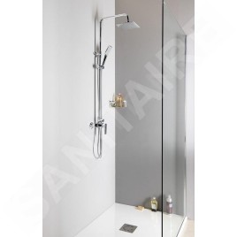 Aqualine Factor - Set de douche avec mitigeur, raccord de douche inférieur, chrome FC960