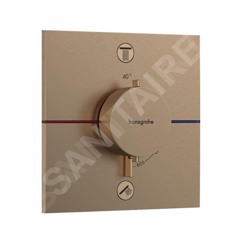 Hansgrohe ShowerSelect Comfort - Mitigeur thermostatique encastré, 2 sorties, bronze brossé 15572140 Hansgrohe ShowerSelect Comfort - Mitigeur thermostatique encastré, 2 sorties, bronze brossé 15572140