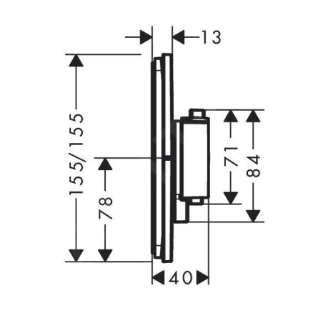 Hansgrohe ShowerSelect Comfort - Mitigeur thermostatique encastré, 2 sorties, chrome noir brossé 15572340