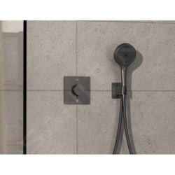 Hansgrohe ShowerSelect Comfort - Mitigeur thermostatique encastré, 2 sorties, chrome noir brossé 15572340