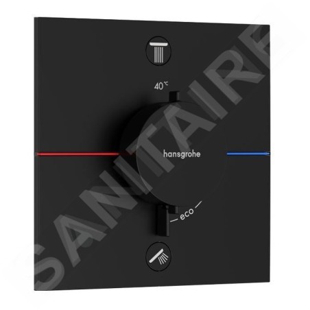 Hansgrohe ShowerSelect Comfort - Mitigeur thermostatique encastré, 2 sorties, noir mat 15572670