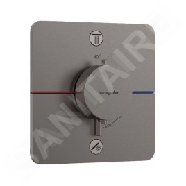 Hansgrohe ShowerSelect Comfort - Mitigeur thermostatique encastré, 2 sorties, chrome noir brossé 15583340