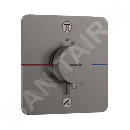 Hansgrohe ShowerSelect Comfort - Mitigeur thermostatique encastré, 2 sorties, chrome noir brossé 15583340