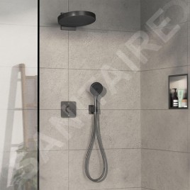 Hansgrohe ShowerSelect Comfort - Mitigeur thermostatique encastré, 2 sorties, chrome noir brossé 15583340