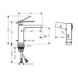 Hansgrohe Tecturis E - Mitigeur de lavabo, CoolStart, EcoSmart, blanc mat 73012700