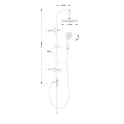 Aqualine Douches - Set de douche Zara sans mitigeur, 220 mm, 1 jet, chrome SL420