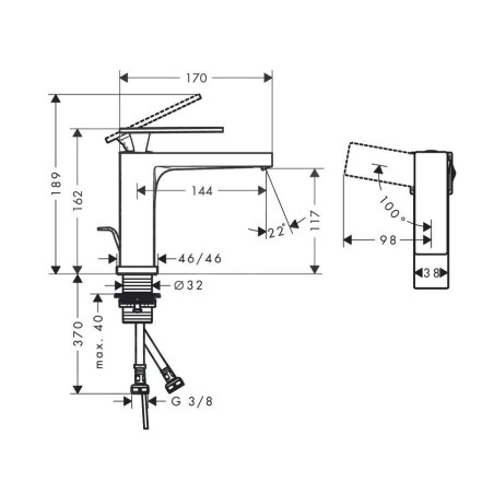 Hansgrohe Tecturis E - Mitigeur de lavabo avec vidage, CoolStart, EcoSmart, blanc mat 73014700