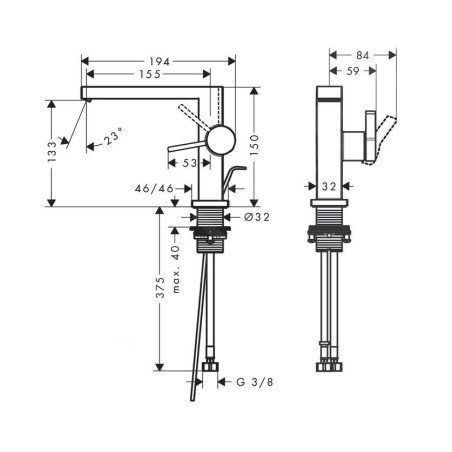 Hansgrohe Tecturis E - Mitigeur d'évier avec vidage, CoolStart, EcoSmart, bronze brossé 73023140