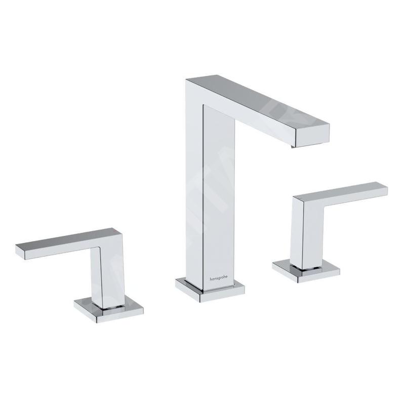 Hansgrohe Tecturis E - Mitigeur de lavabo avec vidage Push-Open, installation à 3 trous, EcoSmart, chrome 73030000
