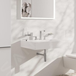 Hansgrohe Tecturis E - Mitigeur de lavabo avec vidage Push-Open, installation à 3 trous, EcoSmart, chrome 73030000