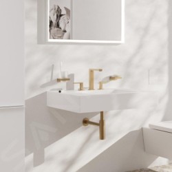 Hansgrohe Tecturis E - Mitigeur de lavabo avec vidage Push-Open, installation à 3 trous, EcoSmart, bronze brossé 73030140