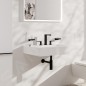 Hansgrohe Tecturis E - Mitigeur de lavabo avec vidage Push-Open, installation à 3 trous, EcoSmart, noir mat 73030670