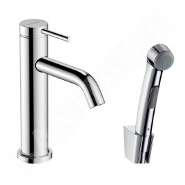 Hansgrohe Tecturis S - Mitigeur de lavabo avec vidage Push-Open et douchette de bidet, EcoSmart, chrome 73211000