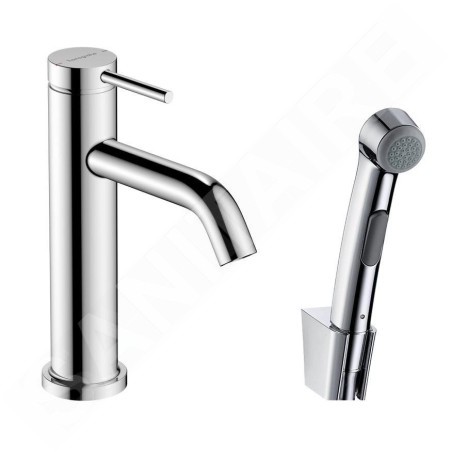 Hansgrohe Tecturis S - Mitigeur de lavabo avec vidage Push-Open et douchette de bidet, EcoSmart, chrome 73211000
