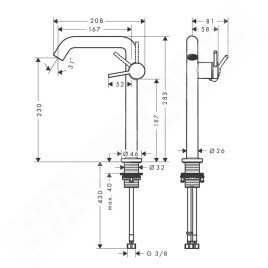 Hansgrohe Tecturis S - Mitigeur de lavabo, CoolStart, EcoSmart, bronze brossé 73372140
