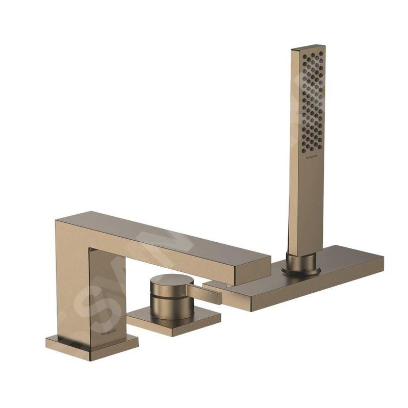 Hansgrohe Tecturis E - Mitigeur sur bord de baignoire, installation à 3 trous, sBox, bronze brossé 73443140