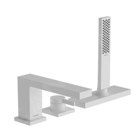 Hansgrohe Tecturis E - Mitigeur sur bord de baignoire, istallation à 3 trous, sBox, blanc mat 73443700