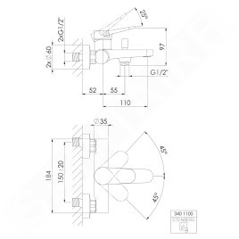Steinberg 340 - Mitigeur de baignoire, or brossé 340 1100 BG